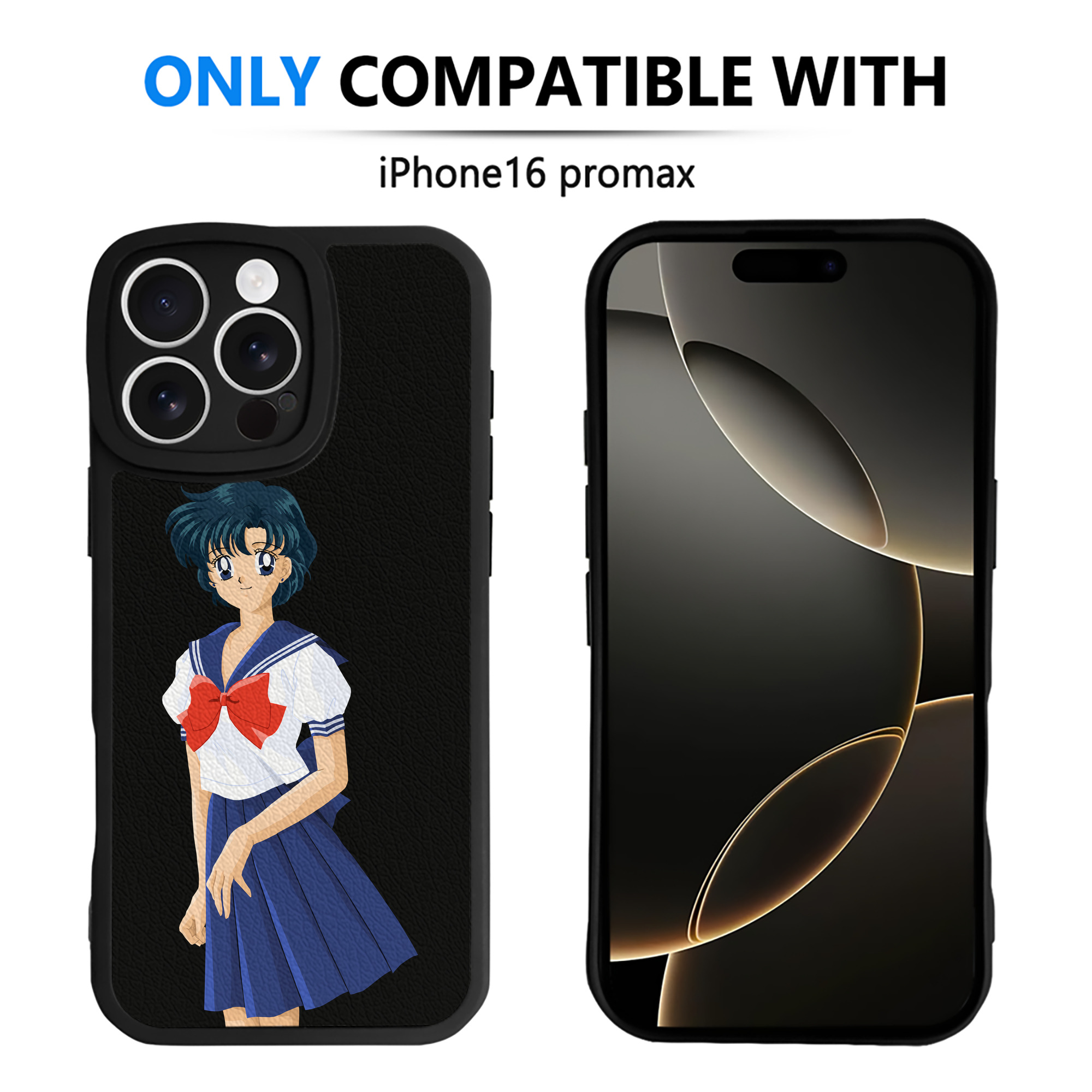 （画像用） 美少女戦士セーラームーン 水野 亜美 みずの あみ Sailor Moon Mizuno Ami 【iPhone 16シリーズ対応】シリコンスマホケース（レザー調） 材質：シリコン